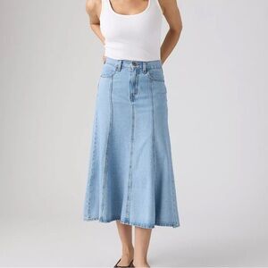 NWT Levi's Fit and Flare Skirt easy high rise, A-line midi